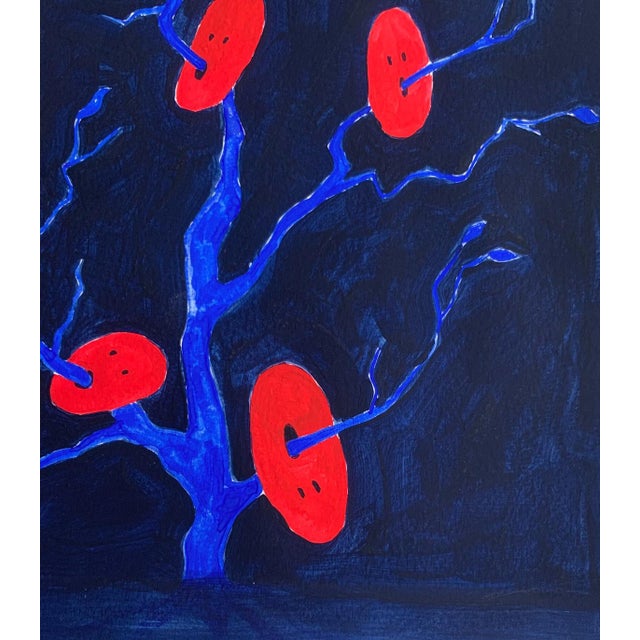 Contemporary Waleria Matelska, Red Masks, 2024, Acrylic on Paper For Sale - Image 3 of 7