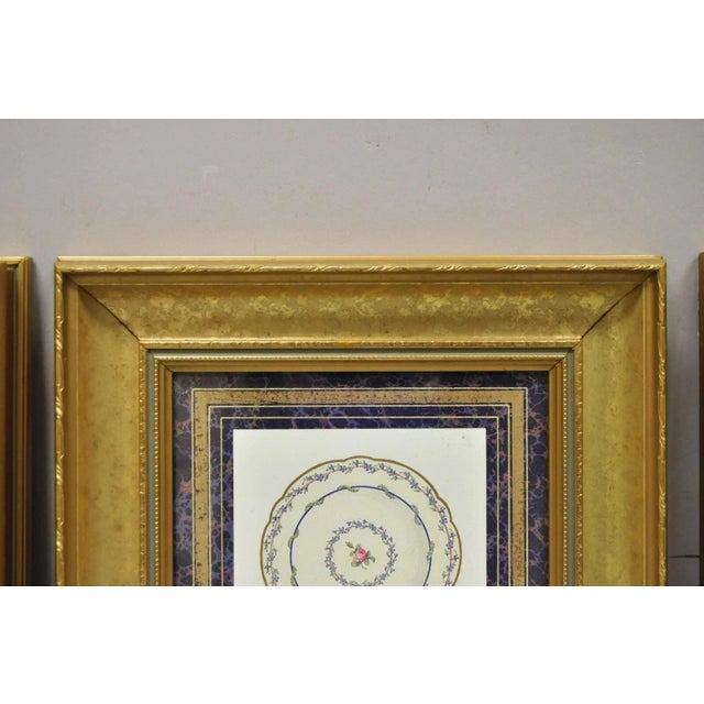 Wood Vintage Artistic Innovations Gold Framed Wall Art Print Plate and Cups, 3 Pc Set For Sale - Image 7 of 11