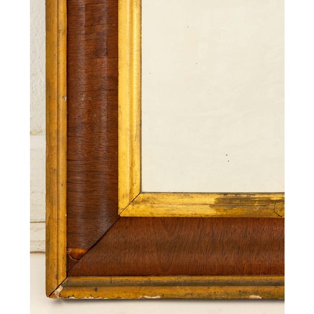 American Gilt Trim and Mahogany Framed Mirror For Sale - Image 4 of 7