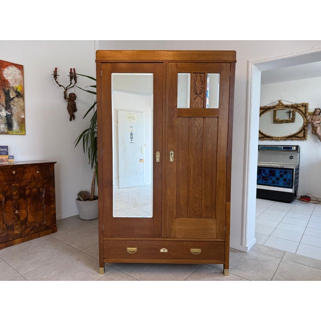 Art Nouveau Wardrobe Cabinet, 1890s For Sale - Image 5 of 11