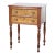 Early 19th Century Sheraton Tiger Maple & Cherry 2-Drawer Sewing Table With Sandwich Glass Knobs For Sale