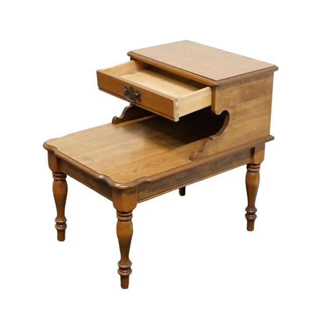 Ethan Allen Heirloom Nutmeg Maple Colonial Early American 19" Accent Step End Table 10-8442 For Sale In Kansas City - Image 6 of 12