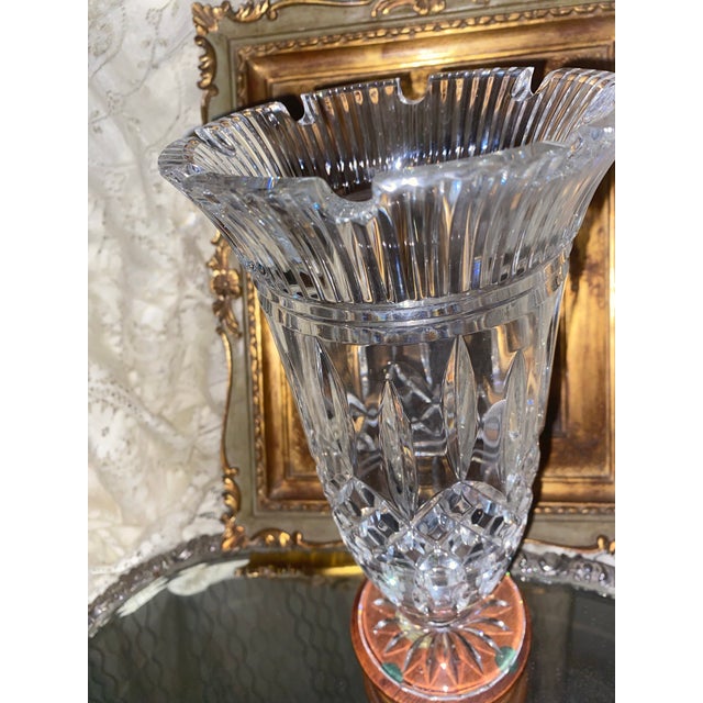 1990s Vintage Waterford Crystal Balmoral 11" Footed Vase Elegant Grandmillennial Decor For Sale - Image 5 of 12