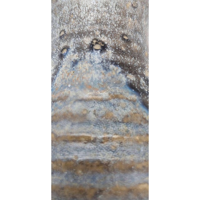 Stone Gray 1980s Artisan Signed Studio Pottery Glazed Stoneware Bud Vase For Sale - Image 8 of 11
