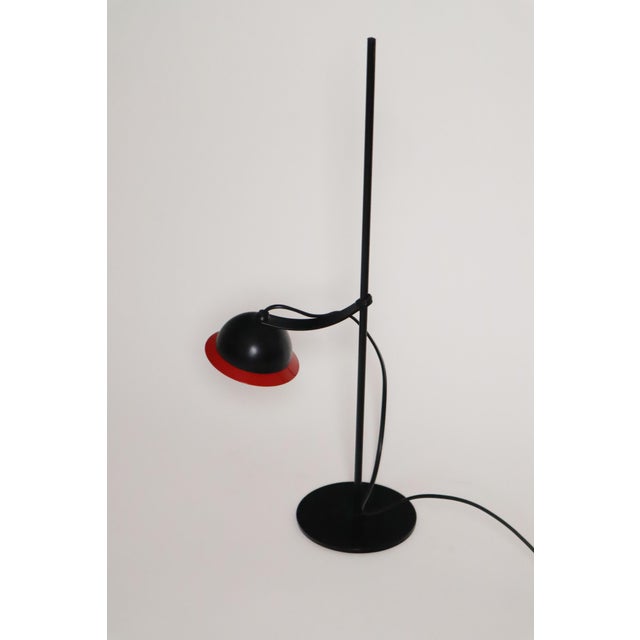 Black Minimalist Black and Red Desk Lamp by Schweitzer, 1980s For Sale - Image 8 of 16