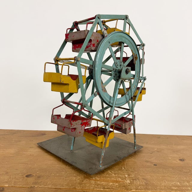 1930s Vintage Metal Ferris Wheel Fairground Model, 1930s For Sale - Image 5 of 9