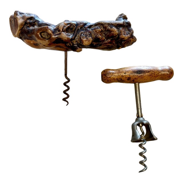 French Vine Wood Corkscrew, Pair For Sale