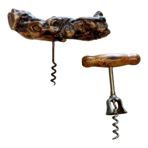 French Vine Wood Corkscrew, Pair