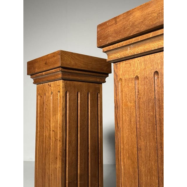 Mid-Century Oak Columns, 1960s, Set of 2 For Sale - Image 9 of 16