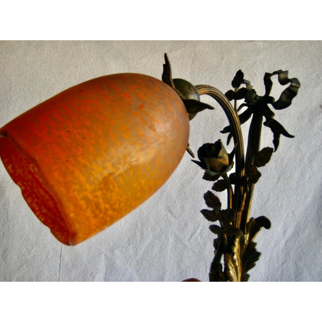 Early 20th Century French Art Nouveau Floral Pair Sconces - a Pair For Sale - Image 4 of 10