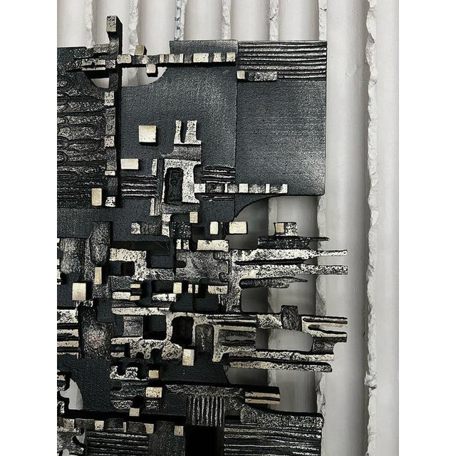 Brutalist Brutalist Steel Wall Sculpture, 1960s For Sale - Image 3 of 7