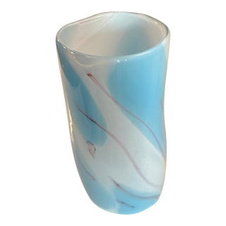 Art Glass Vase Murano Italy 1980s Post Modern Memphis Milano For Sale