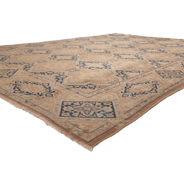 76298 Vintage Persian Kerman Rug, 09'06 x 13'00. Enchanging elegance meets tantalizing tessellation in this vintage....