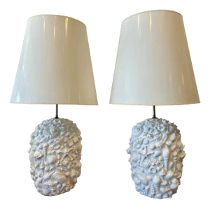 Mid-Century Modern Seashell Table Lamps