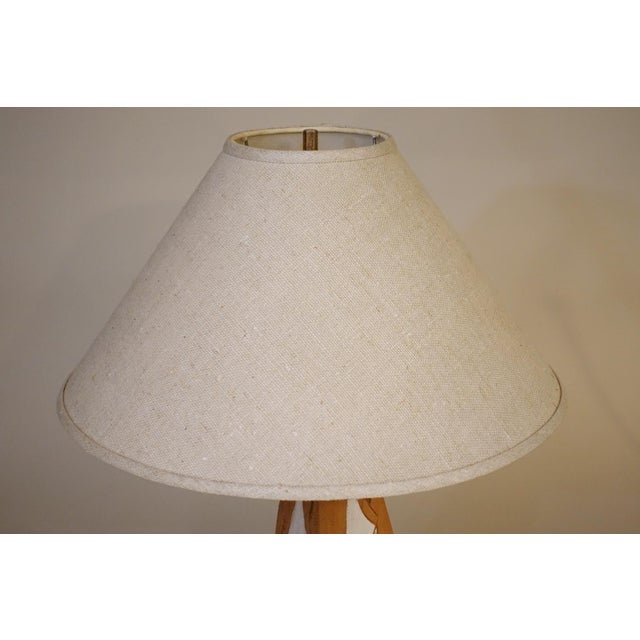 Large Mid Century Modern Indigenous Southwestern Brutalist Sgraffito Terra Cotta Ceramic Art Pottery Table Lamp 1970s For Sale - Image 9 of 11