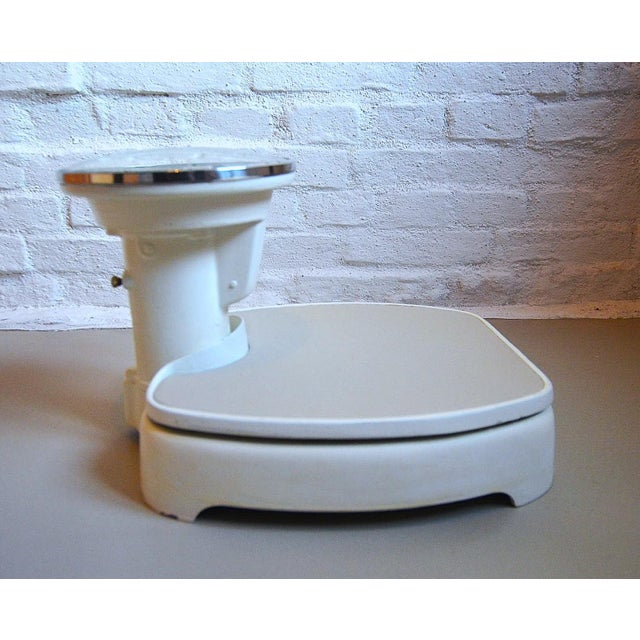Cream Vintage Personal Scale, 1930s For Sale - Image 8 of 10
