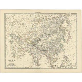Antique Map of the Asian Continent by Johnston, 1885 For Sale