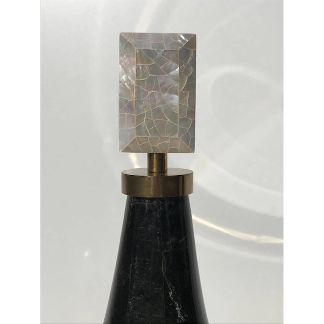 Tessellated Stone Decorative Perfume Bottles - a Pair For Sale In Los Angeles - Image 6 of 7
