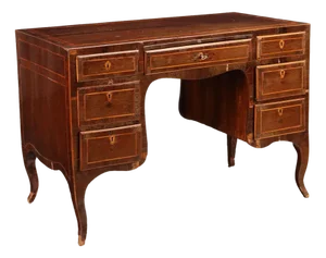 Neoclassical Writing Desk in Exotic Wood Veneer & Silver Fir, 1700s