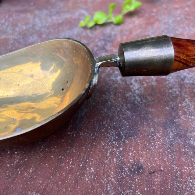 Gorgeous standing Victorian wooden and brass scoop! Great stand alone display piece or added to a collection! Please check...
