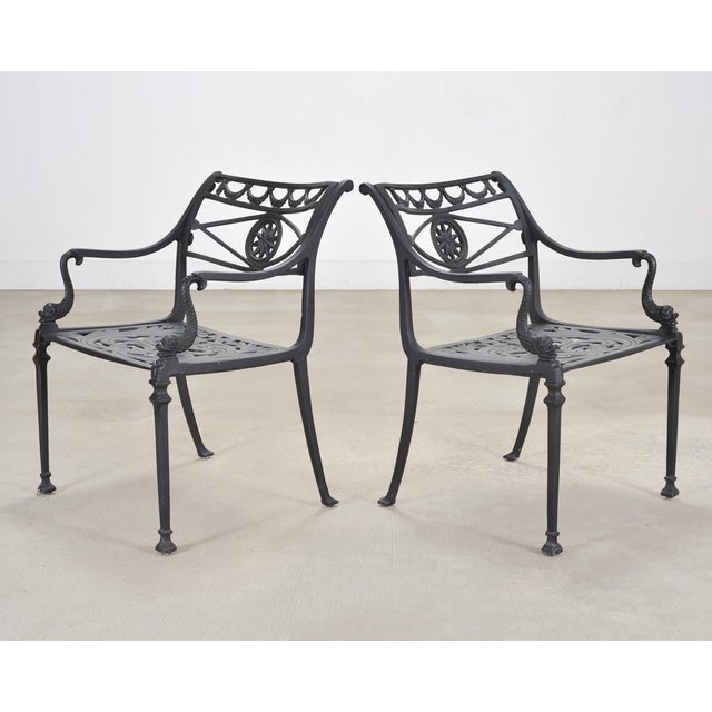 Kenneth Lynch Style Star and Dolphin Garden Table and Six Chairs For Sale - Image 11 of 18