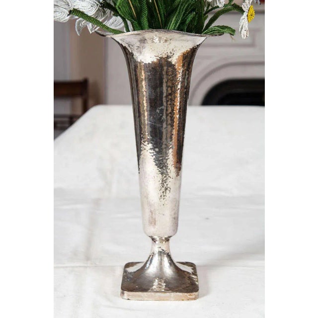 Metal Silver Plated Victorian Trumpet Form Vase For Sale - Image 7 of 9