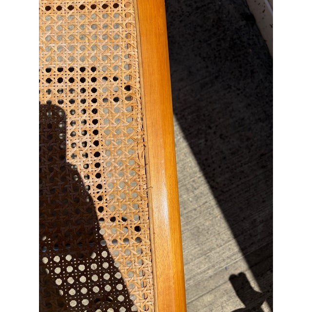 Mid 20th Century Pair of Vintage Chrome and Cane Cantilever Dining Chairs – Mid-Century Modern Style For Sale - Image 5 of 7