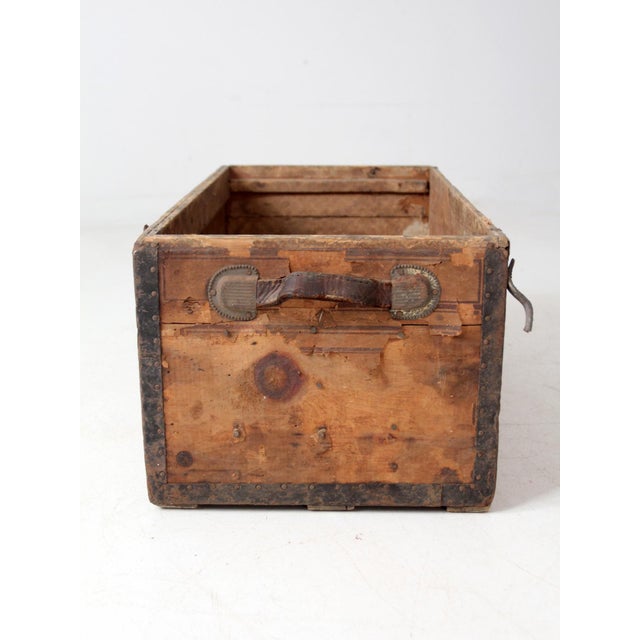 Antique Trunk Base Primitive Storage Box For Sale - Image 13 of 16