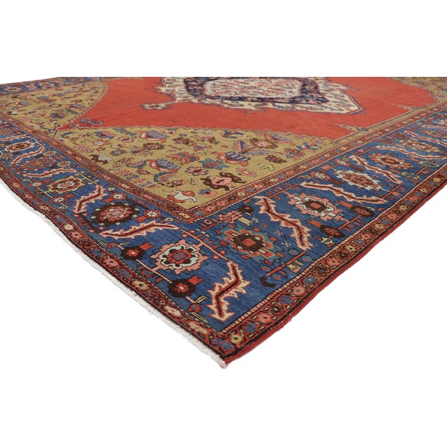 78085 Antique Persian Bakshaish Rug, 11'04 x 15'00. The Sovereign Talisman: A Late 19th Century Persian Bakshaish...