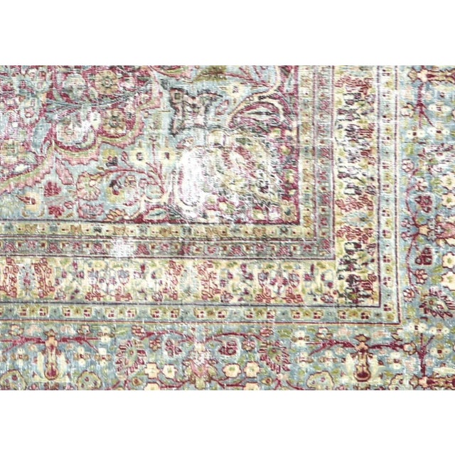 1940s Persian Meshed Rug. Hand woven in the Tabriz region of Northern Iran. Distressed and refinished in the U.S. The...