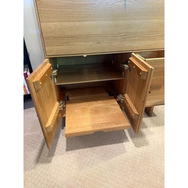 Contemporary Room & Board Hudson Office Armoire With Wood Base For Sale - Image 3 of 12