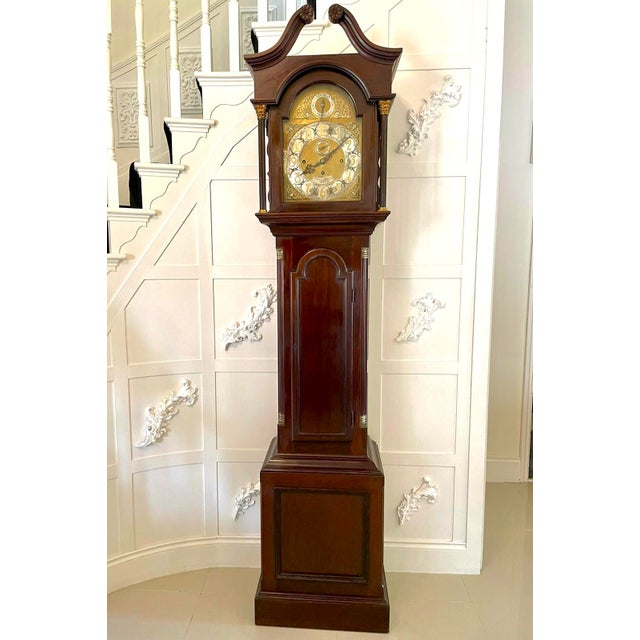 Antique Victorian Mahogany Eight Bell Musical Grandfather Clock by Winsor Bishop Norwich, 1880 For Sale - Image 17 of 17