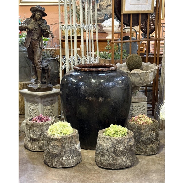 Faux Bois Planter Urns or Garden Pots in Shape of Tree Trunk - Four Available For Sale - Image 11 of 11