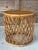 Contemporary Vintage Boho Organic Modern Drum Form Rattan Side Table With Woven Top For Sale - Image 3 of 11