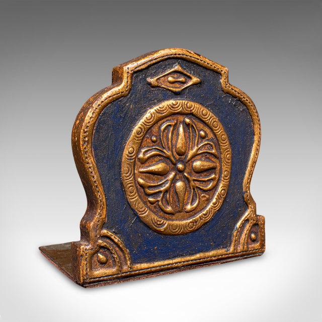 Pair of Small Vintage Baroque Revival Bookends, Italian, Giltwood, Book Rest For Sale - Image 6 of 9