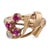 Mid-Century Modern Mid 20th Century Retro Ruby Diamond 14k Rose Gold Ring, Size 4.5 For Sale - Image 3 of 6