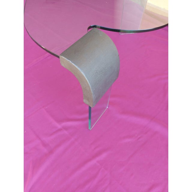 Wood Sculptural Coffee Table in Curved Glass from Fiam, Italy, 1990s For Sale - Image 7 of 13