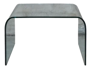 Vintage Mid Century Modern Clear Glass Waterfall Coffee Table
