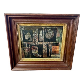 Mid 20thC, Painting of Seashells With Collage For Sale