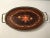 Wood 1970s Italian Oval Floral Inlay Tray For Sale - Image 7 of 7