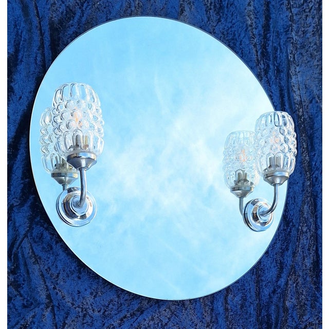 Vintage Bathroom Mirror with Integrated Flat Lamps, 1980s For Sale - Image 3 of 6