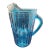 Vintage Anchor Hocking Aquamarine Blue Tahiti Bamboo Glass Pitcher For Sale