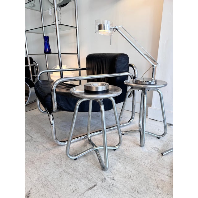 Metal Aluminium Stools by Terance Conran for the Conran Shop, 1990, Set of 2 For Sale - Image 7 of 8