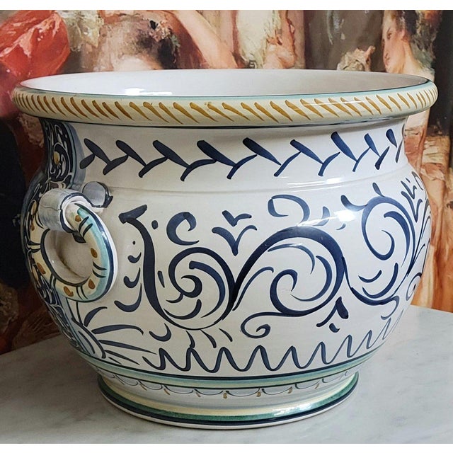 Large Glazed Earthenware Cachepot, Italy, 1920s For Sale - Image 4 of 7
