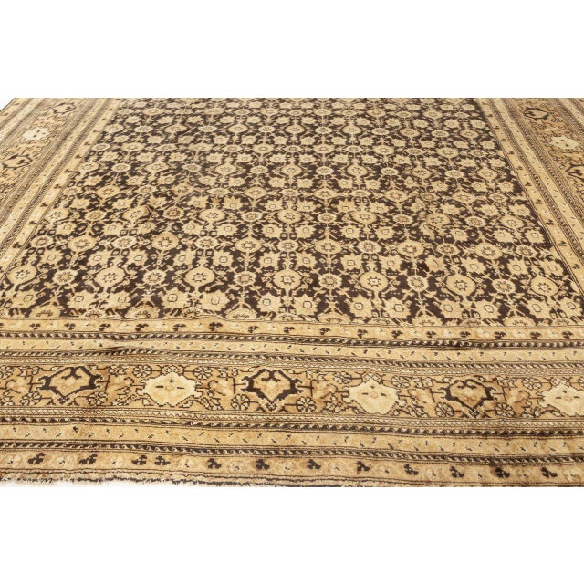 Vintage Indian Agra Botanic Handmade Wool Rug For Sale - Image 4 of 4