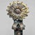 Pair Early 20th Century Sunflower Andirons & Poker For Sale - Image 10 of 11