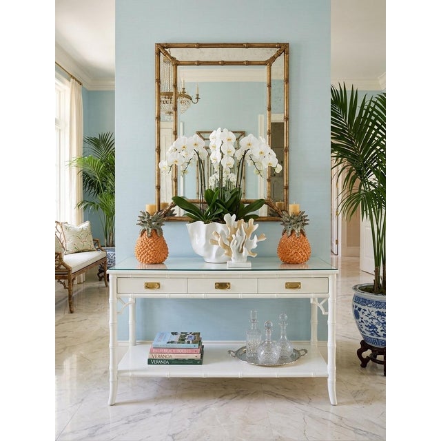 Orange Pair of Vintage Italian Mid-Century Ceramic Pineapple Candleholders For Sale - Image 8 of 9