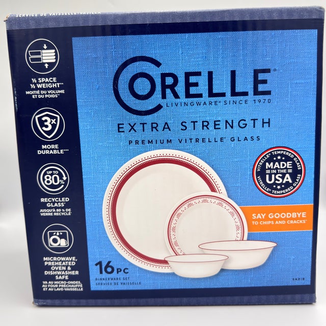 Elevate your dining experience with this beautiful Corelle 16-Piece Vitrelle Sadie Dinnerware Set! This charming...