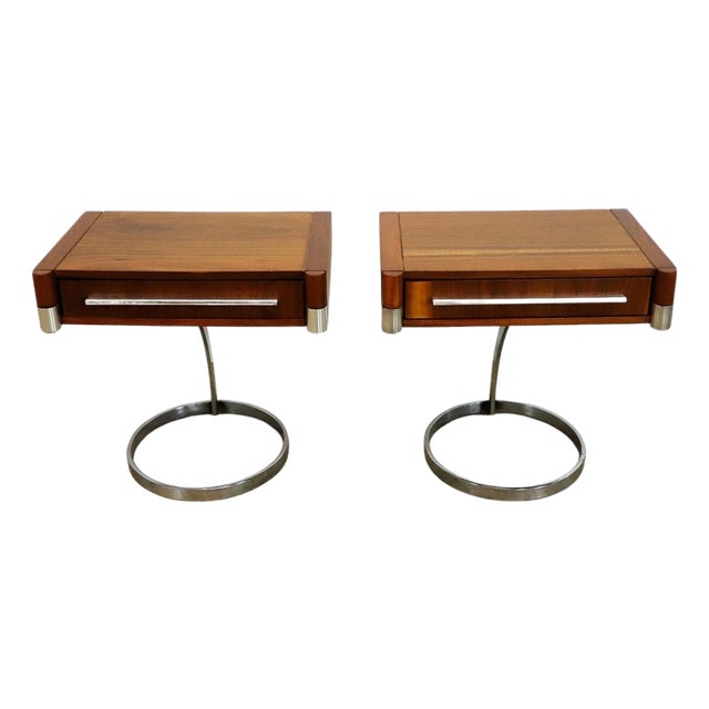1970s Pair of Nightstands in the Style of Boris Tabacoff For Sale