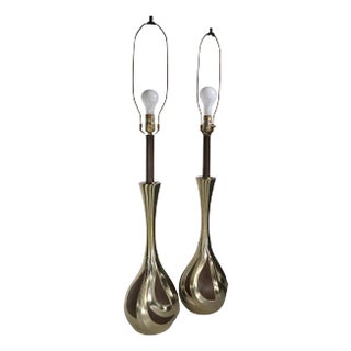 Pair of Mid Century Genie Bottle Form Table Lamps C. 1960's For Sale